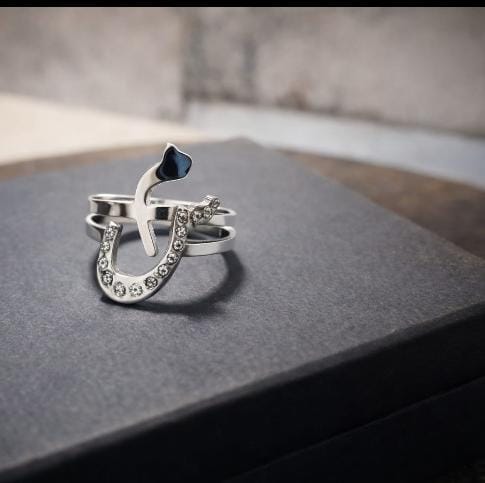 Customized Alphabet Ring With Real Zarcon Stones - Image 2