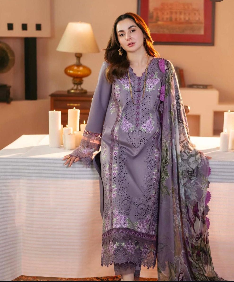 JADE lawn Embroidered luxury unstitched 3pc - Image 3